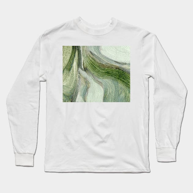 Mint Green Abstract Art Long Sleeve T-Shirt by Go Abstract Art